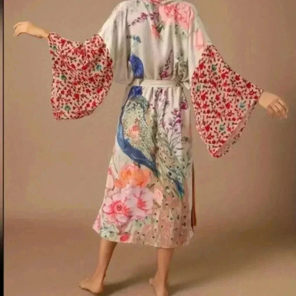 New peacock kimono robe, OS - Picture 2 of 3